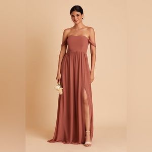 Birdy Grey Off-Shoulder Maxi Dress in Rust